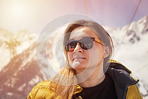 Woman in sunglasses portrait