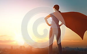 Woman in superhero costume