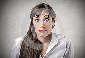 Woman with a surprised expression