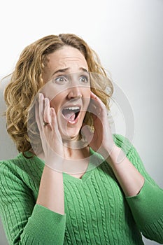 Woman with Surprised Facial Expression