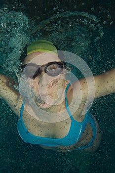 Woman swimmer underwater