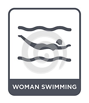woman swimming icon in trendy design style. woman swimming icon isolated on white background. woman swimming vector icon simple