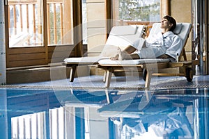 Woman at the swimming pool