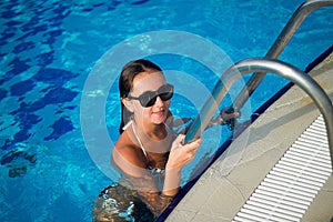 woman in swimming pool