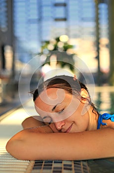 Woman in swimming pool