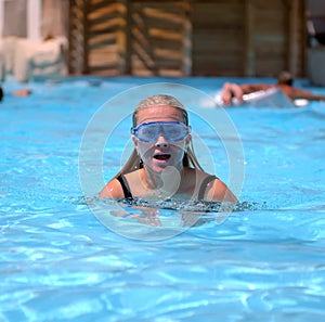 Woman in swimming pool