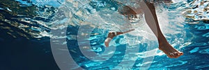 Woman Swimming in Pool. Generative AI.