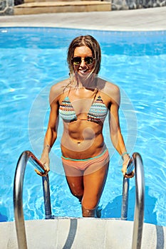 Woman in swimming pool