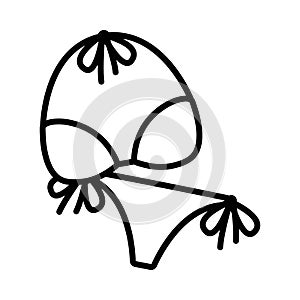 Woman swimwear icon on white background, vector illustration