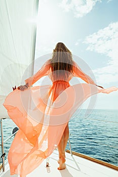 woman in swimwear pareo yacht sea cruise vacation