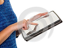 Woman with tablet computer