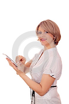 Woman with tablet pc