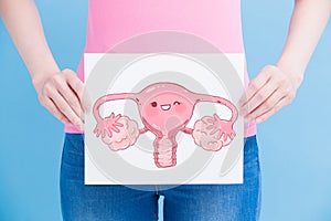 Woman take uterus billboard photo