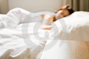 Woman taking a nap photo