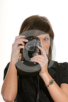 Woman taking photograph