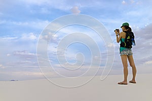 Woman Taking Pictures - White Sands New Mexico