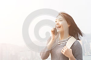 Woman talk to cellphone