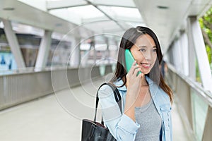 Woman talk to mobile phone