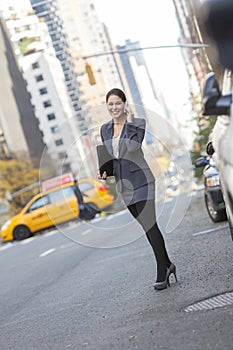 Woman Talking on Cell Phone in New York City