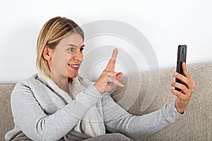 Woman talking on facetime