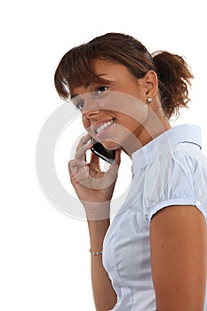 Woman talking on herphone