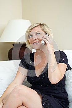 Woman talking on phone