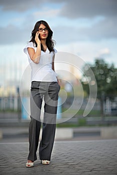 Woman talking on phone