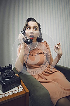 Woman talking on phone