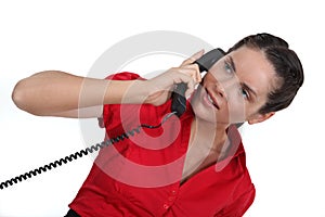 Woman talking on the phone