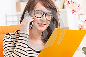 Woman talking on the phone