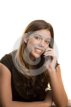 Woman talking on phone