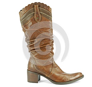 Woman tall cowboy boot