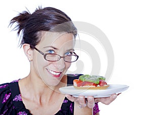 Woman with tart