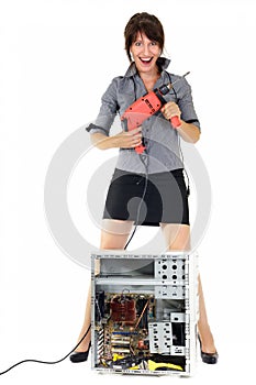 Woman technology exterminator