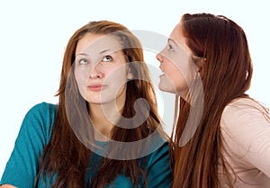 Woman telling secrets