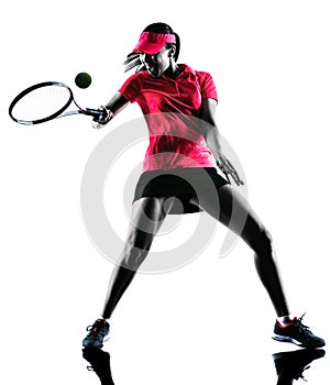 Woman tennis player sadness silhouette