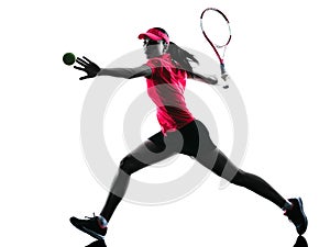 Woman tennis player sadness silhouette