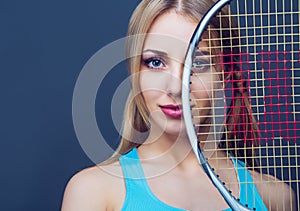 Woman with a tennis racket