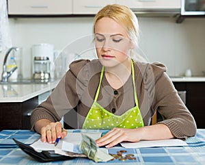 Woman thinking about the financial problems