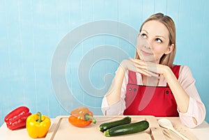 Woman thinking of recipe