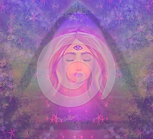 Woman with third eye