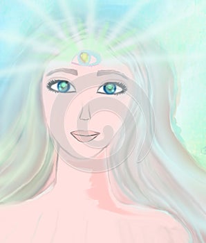 Woman with third eye