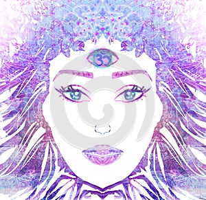 Woman with third eye