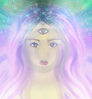 Woman with third eye