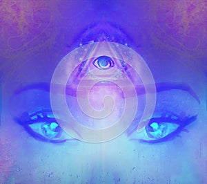 Woman with third eye, psychic supernatural senses