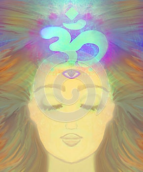 Woman with third eye, psychic supernatural senses