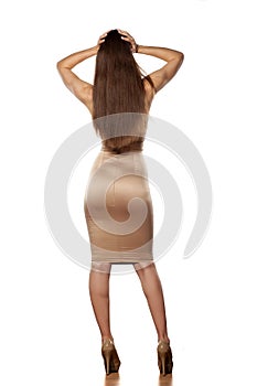 Woman in tight dress