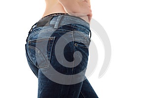 Woman in tight jeans