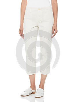 Woman in tight jeans and heels, white background, Casual Summer Pants Women High Waist Trousers for Women