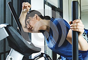 Woman tired after a hard workout